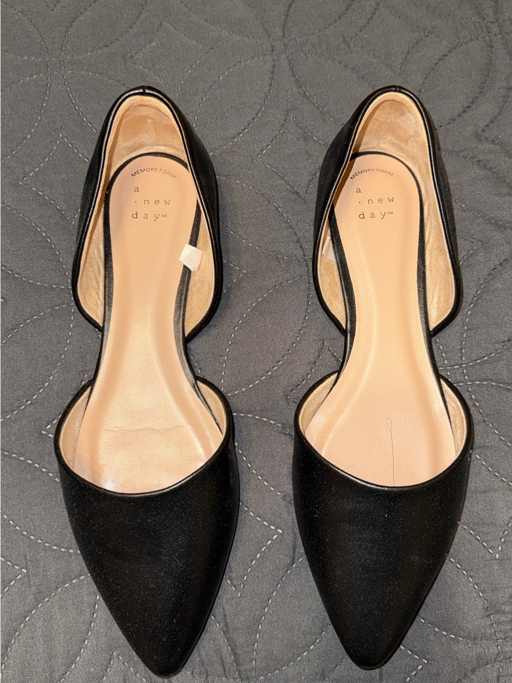 a new day Black Pointed Flats